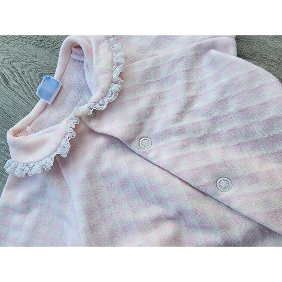 VTG 1960-70S Layette Baby Bliss Pink Girl Matching Plaid Ribbon Outfit Small - Picture 2 of 8